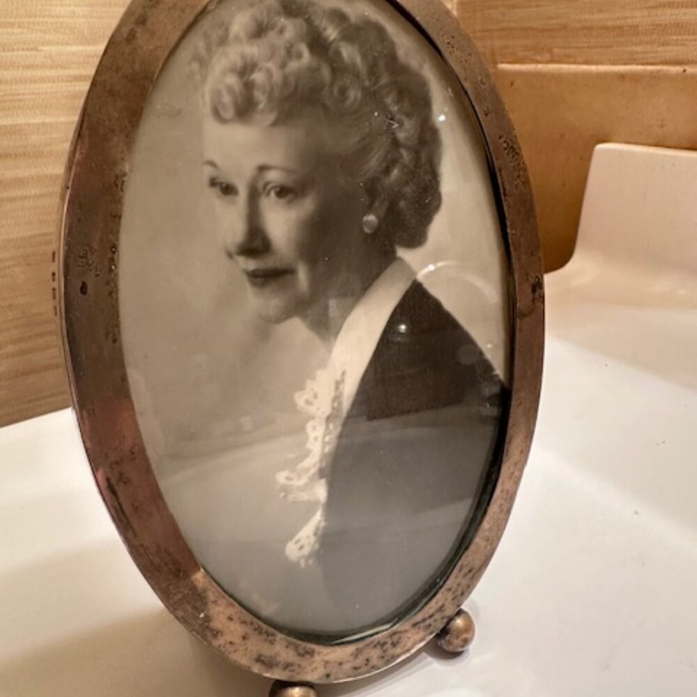 Antique Hallmarked Sterling Silver Oval Picture Frame